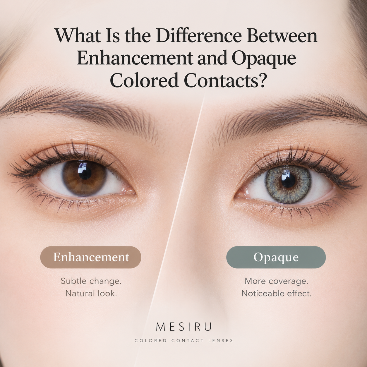 What Is the Difference Between Enhancement and Opaque Colored Contacts?