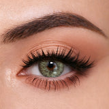 Close-up of Mesiru Firework Brown Contact Lenses on eyes