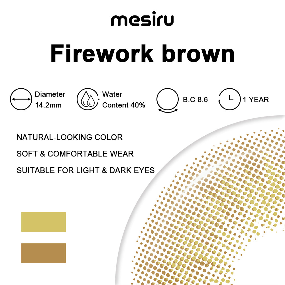 Mesiru Firework Brown Contact Lenses specifications