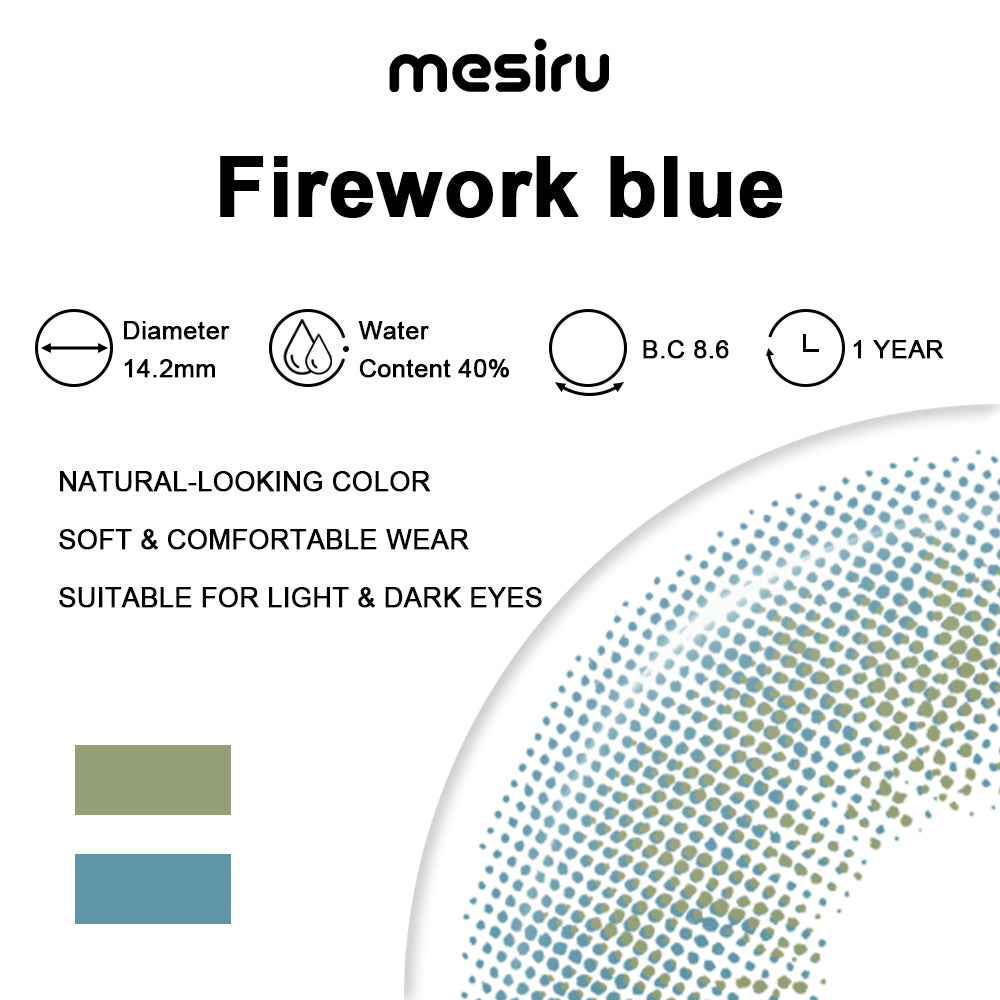 Mesiru Firework Blue Contact Lenses specifications