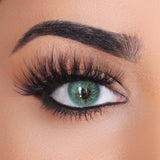 Close-up of Mesiru Firework Green Contact Lenses on eyes
